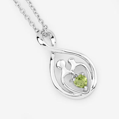 0.15 Carat Genuine Peridot .925 Sterling Silver Pendant