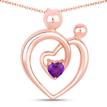 0.25 Carat Genuine Amethyst .925 Sterling Silver Pendant