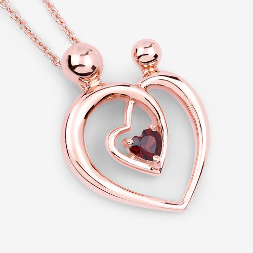 0.32 Carat Genuine Garnet .925 Sterling Silver Pendant