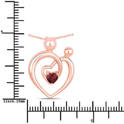 0.32 Carat Genuine Garnet .925 Sterling Silver Pendant