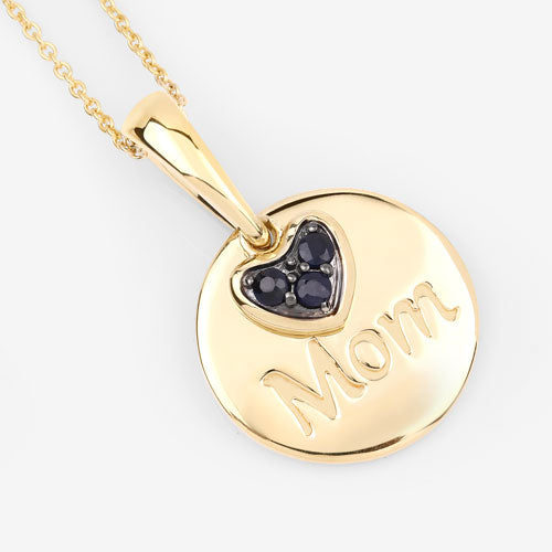 0.20 Carat Genuine Blue Sapphire .925 Sterling Silver Pendant