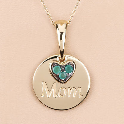 0.17 Carat Genuine Emerald .925 Sterling Silver Pendant
