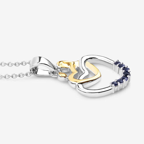 0.14 Carat Genuine Blue Sapphire .925 Sterling Silver Pendant