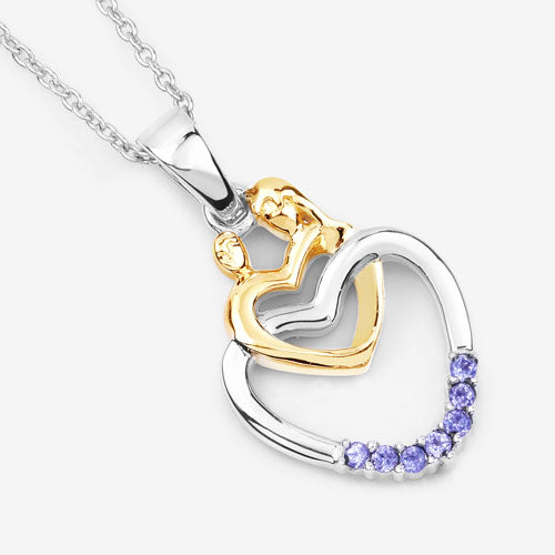 0.14 Carat Genuine Tanzanite .925 Sterling Silver Pendant
