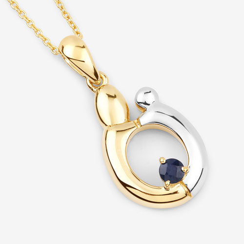 0.19 Carat Genuine Blue Sapphire .925 Sterling Silver Pendant