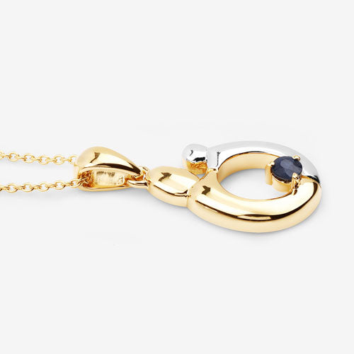 0.19 Carat Genuine Blue Sapphire .925 Sterling Silver Pendant
