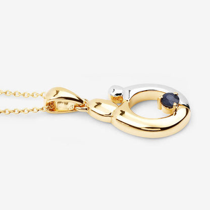 0.19 Carat Genuine Blue Sapphire .925 Sterling Silver Pendant