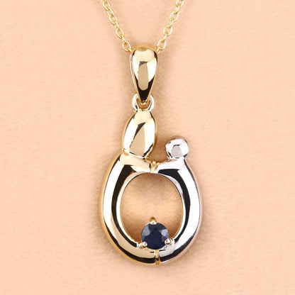 0.19 Carat Genuine Blue Sapphire .925 Sterling Silver Pendant