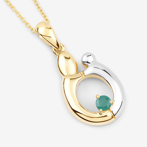 0.17 Carat Genuine Emerald .925 Sterling Silver Pendant