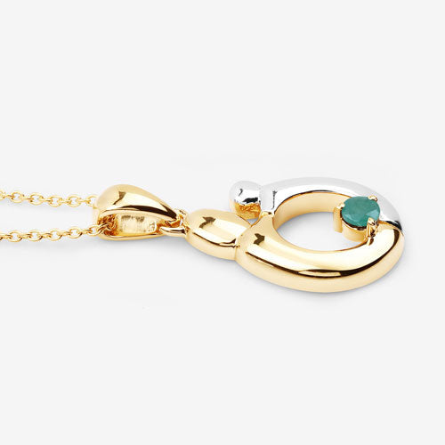 0.17 Carat Genuine Emerald .925 Sterling Silver Pendant