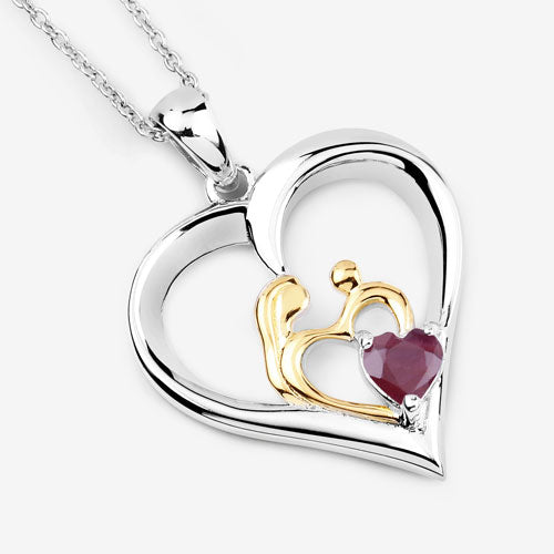 0.50 Carat Genuine Ruby .925 Sterling Silver Pendant