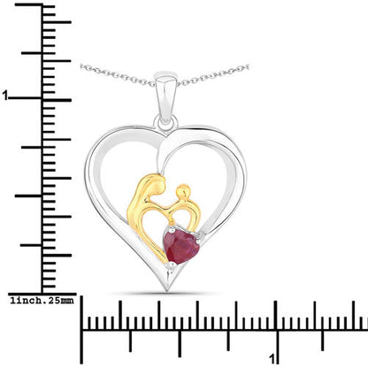 0.50 Carat Genuine Ruby .925 Sterling Silver Pendant
