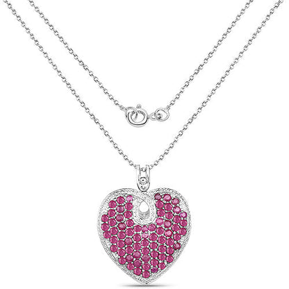 8.03 Carat Genuine Ruby .925 Sterling Silver Pendant