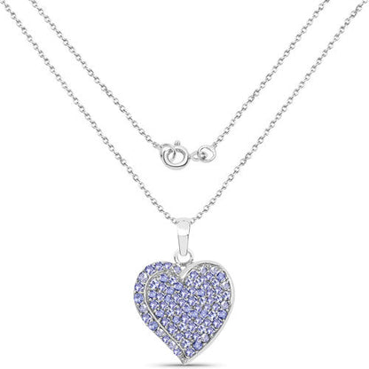 3.97 Carat Genuine Tanzanite .925 Sterling Silver Pendant