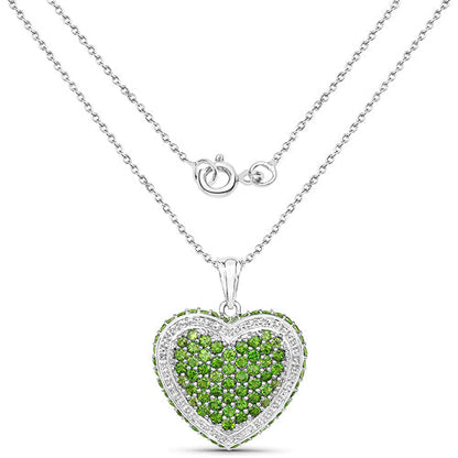 4.62 Carat Genuine Chrome Diopside .925 Sterling Silver Pendant