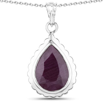 14.10 Carat Genuine Ruby .925 Sterling Silver Pendant
