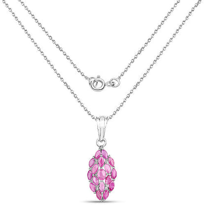 1.66 Carat Genuine Ruby .925 Sterling Silver Pendant
