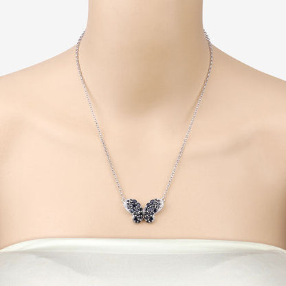 3.83 Carat Genuine Blue Sapphire and White Zircon .925 Sterling Silver Pendant
