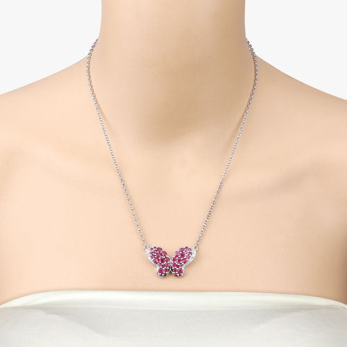 4.15 Carat Genuine Ruby and White Zircon .925 Sterling Silver Pendant
