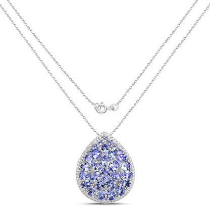 4.16 Carat Genuine Tanzanite .925 Sterling Silver Pendant