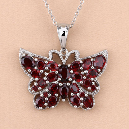 4.90 Carat Genuine Garnet .925 Sterling Silver Pendant