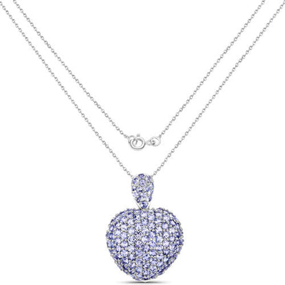 6.01 Carat Genuine Tanzanite .925 Sterling Silver Pendant