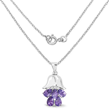 1.85 Carat Genuine Amethyst .925 Sterling Silver Pendant