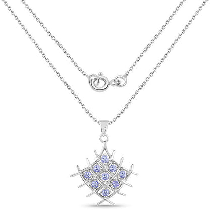 0.90 Carat Genuine Tanzanite .925 Sterling Silver Pendant