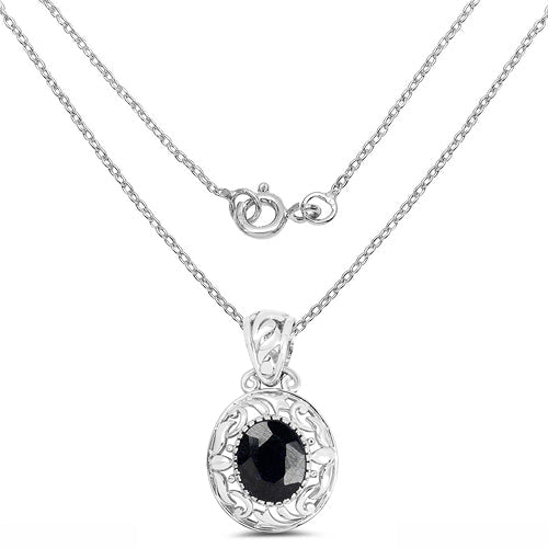 5.94 Carat Dyed Sapphire .925 Sterling Silver Pendant
