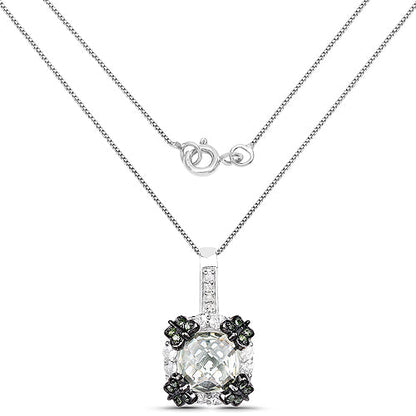 2.72 Carat Genuine Multi Stones .925 Sterling Silver Pendant
