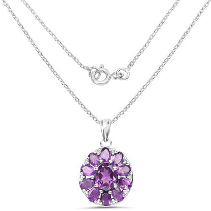 6.50 Carat Genuine Amethyst .925 Sterling Silver Pendant