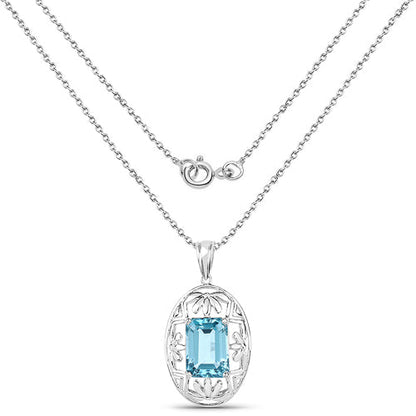 9.60 Carat Genuine Green Topaz .925 Sterling Silver Pendant