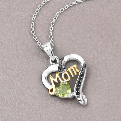 0.49 Carat Genuine Peridot and Black Spinel .925 Sterling Silver Pendant