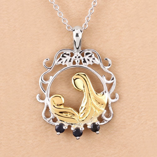 0.12 Carat Genuine Blue Sapphire .925 Sterling Silver Pendant