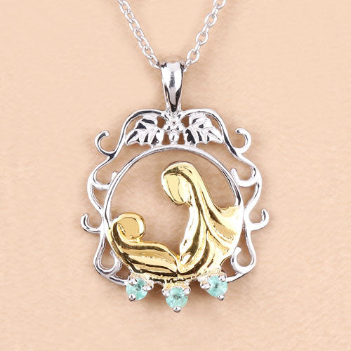 0.09 Carat Genuine Emerald .925 Sterling Silver Pendant