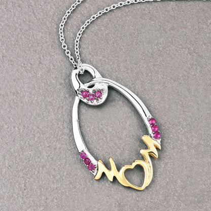 0.18 Carat Genuine Ruby .925 Sterling Silver Pendant