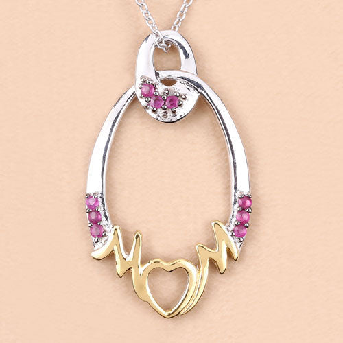 0.18 Carat Genuine Ruby .925 Sterling Silver Pendant