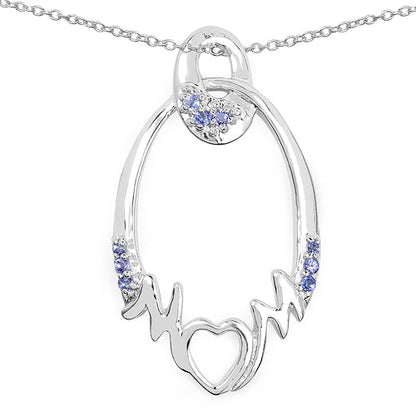 0.18 Carat Genuine Tanzanite .925 Sterling Silver Pendant