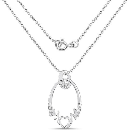 0.14 Carat Genuine White Diamond .925 Sterling Silver Pendant
