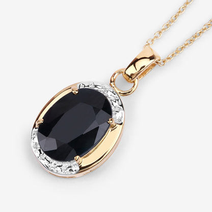 7.50 Carat Genuine Black Sapphire .925 Sterling Silver Pendant