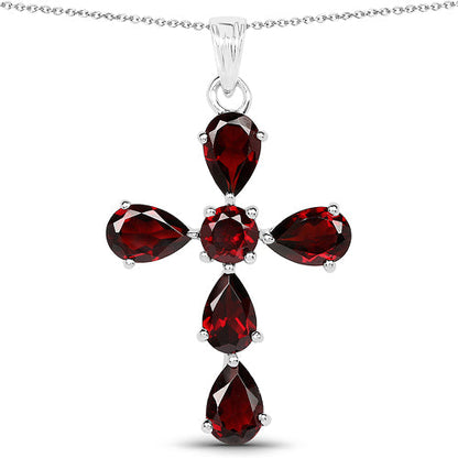 2.57 Carat Genuine Garnet .925 Sterling Silver Pendant