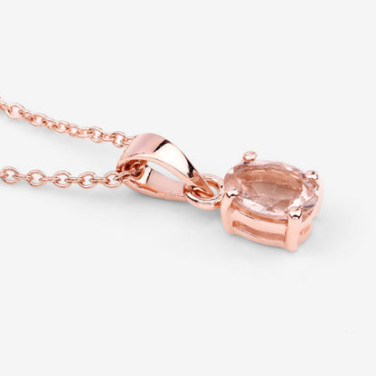 0.70 Carat Genuine Morganite .925 Sterling Silver Pendant