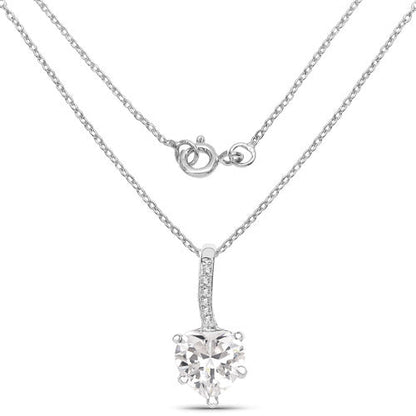 4.46 Carat Genuine White Cubic Zirconia .925 Sterling Silver Pendant