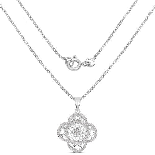 0.57 Carat Genuine White Diamond .925 Sterling Silver Pendant