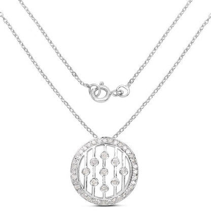 0.53 Carat Genuine White Diamond .925 Sterling Silver Pendant