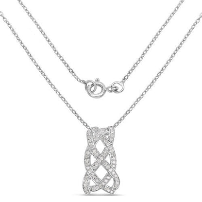 0.54 Carat Genuine White Diamond .925 Sterling Silver Pendant