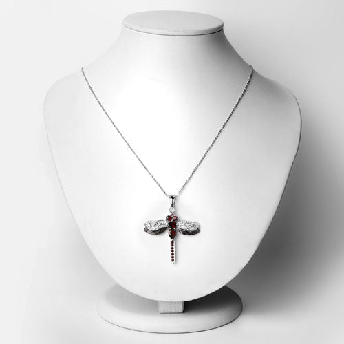 2.29 Carat Genuine Garnet and White Topaz .925 Sterling Silver Pendant