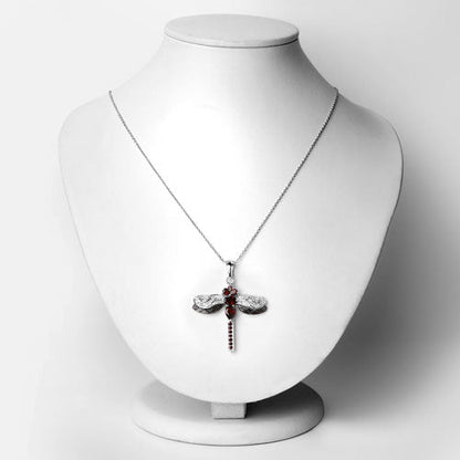 2.29 Carat Genuine Garnet and White Topaz .925 Sterling Silver Pendant