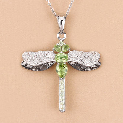 1.98 Carat Genuine Peridot and White Topaz .925 Sterling Silver Pendant