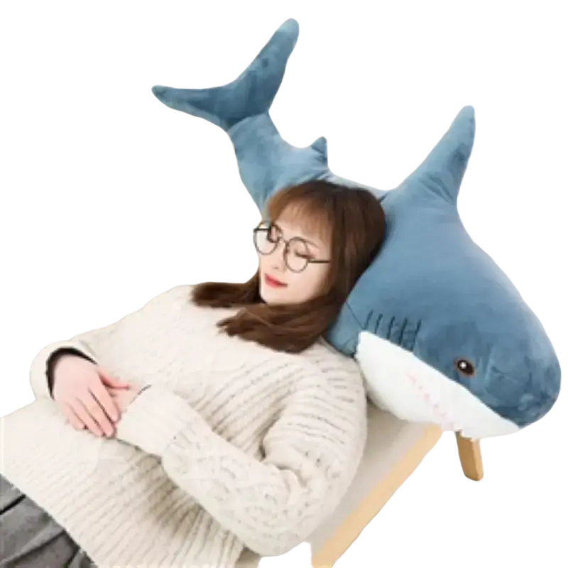 Plush Blue Shark Stuffed Animal Pillow